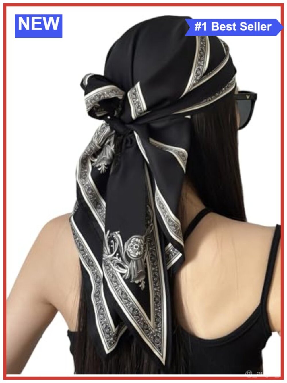 Polyester Satin Silk Triangular Head Scarf Wrap Hair Sleeping Scarf